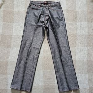 Retro Silver Metallic Baggy Jeans